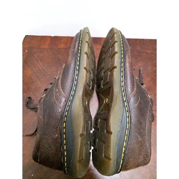 Dr. Martens Brown Leather Lace-Up Shoes Men's Size 12 Durable Casual Style