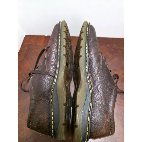 Dr. Martens Brown Leather Lace-Up Shoes Men's Size 12 Durable Casual Style