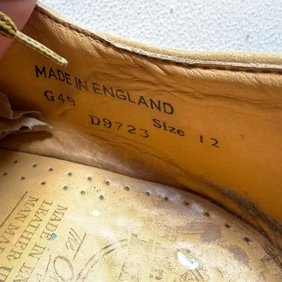 Dr. Martens Made in England Buck Suede Oxford Shoes Beige Size 12 Used