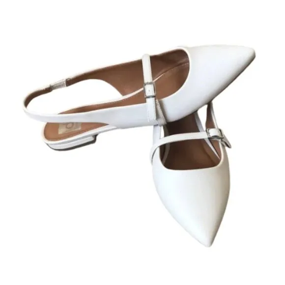 DV by Dolce Vita Chance Womens Flat Shoes Slingback IVORY