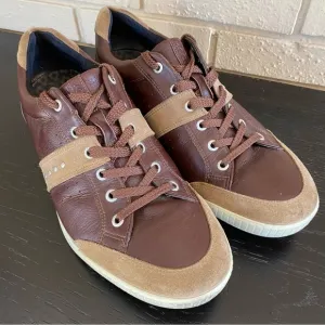 Ecco Biom Hybrid Golf Shoes Men Size 46 US 12.5 Brown Leather Spikeless Hydromax