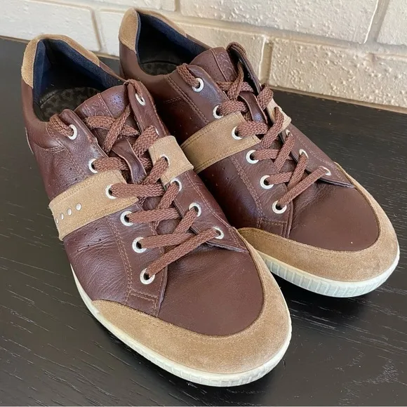 Ecco Biom Hybrid Golf Shoes Men Size 46 US 12.5 Brown Leather Spikeless Hydromax
