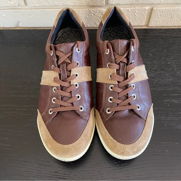 Ecco Biom Hybrid Golf Shoes Men Size 46 US 12.5 Brown Leather Spikeless Hydromax