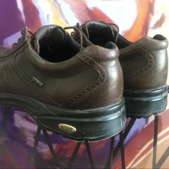 ECCO - MEN'S GORE-TEX BROWN LEATHER GOLF SHOES 47