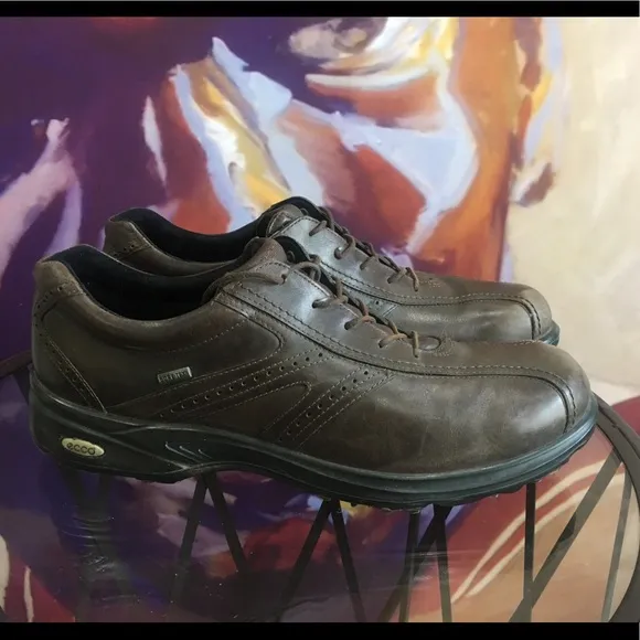 ECCO - MEN'S GORE-TEX BROWN LEATHER GOLF SHOES 47