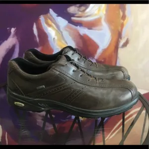 ECCO - MEN'S GORE-TEX BROWN LEATHER GOLF SHOES 47