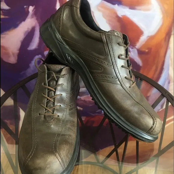 ECCO - MEN'S GORE-TEX BROWN LEATHER GOLF SHOES 47