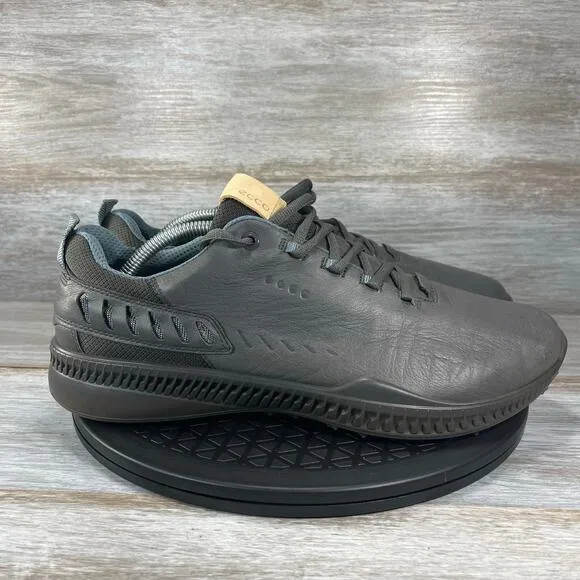 ECCO Men's S-Hybrid Spikeless Gray Leather Golf Shoes Size 10.5