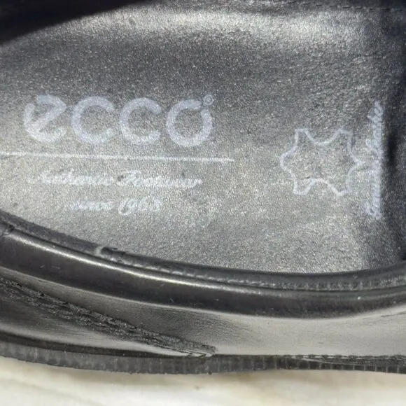 Ecco Men’s Shoes Black Leather Laced Oxfords Size 10