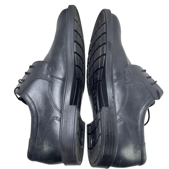 Ecco Men’s Shoes Black Leather Laced Oxfords Size 10