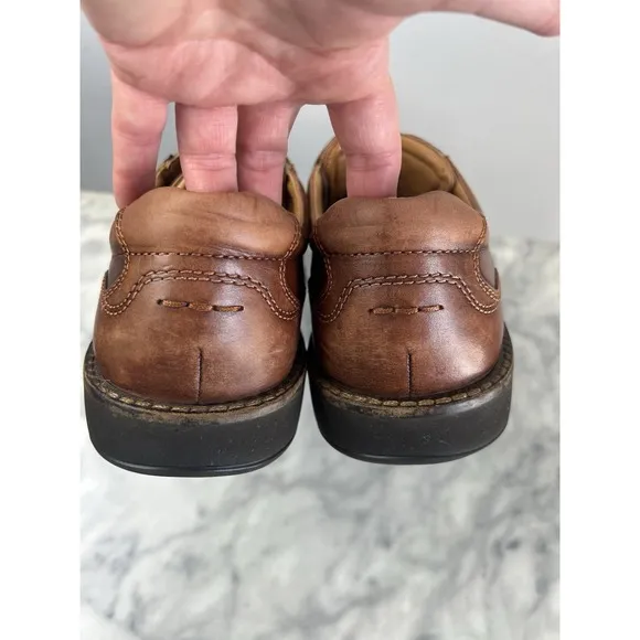 ECCO Men's Shoes EU 43/ 9/9.5 Brown Helsinki Bicycle Toe Oxford Leather Comfort