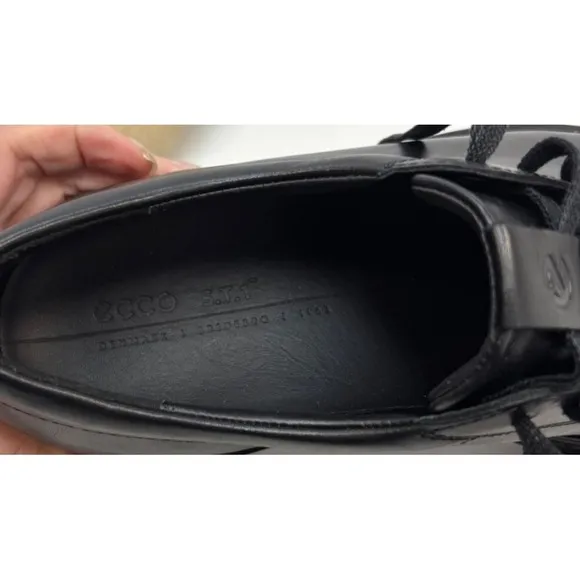 ECCO Mens Shoes Size EU 42  US 8 8.5 ST.1 Hybrid Black Leather Oxford Tie NIB