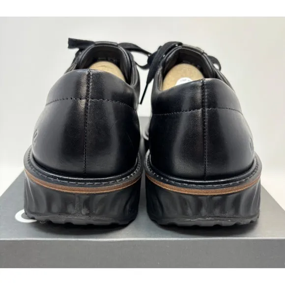 ECCO Mens Shoes Size EU 42  US 8 8.5 ST.1 Hybrid Black Leather Oxford Tie NIB