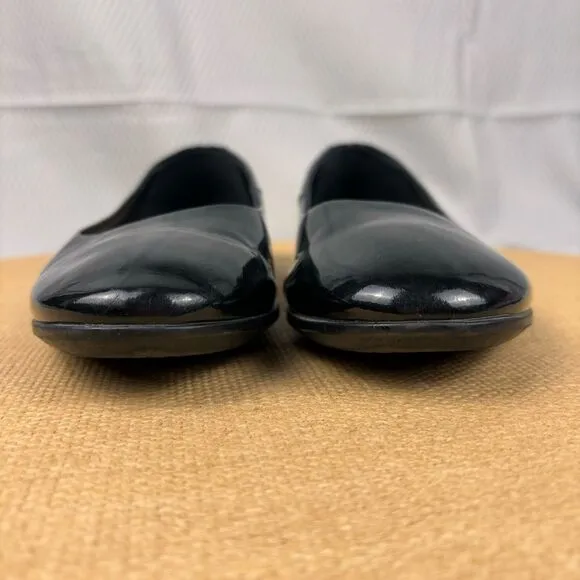 Ecco | Women’s Black Patent Leather Ballerina Flat Shoes | Size 6-6.5