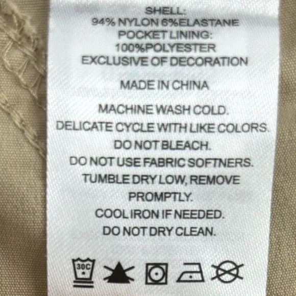 Eddie Bauer Shorts Classic Cargo Chino Side Zipper Neutral Tan Beige Size 12