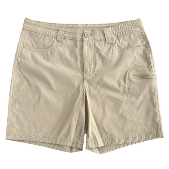 Eddie Bauer Shorts Classic Cargo Chino Side Zipper Neutral Tan Beige Size 12