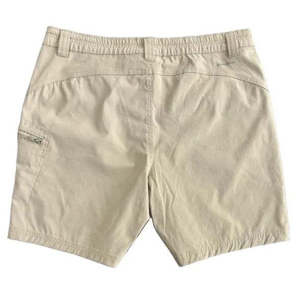 Eddie Bauer Shorts Classic Cargo Chino Side Zipper Neutral Tan Beige Size 12