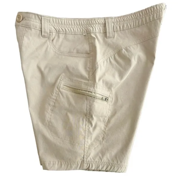 Eddie Bauer Shorts Classic Cargo Chino Side Zipper Neutral Tan Beige Size 12