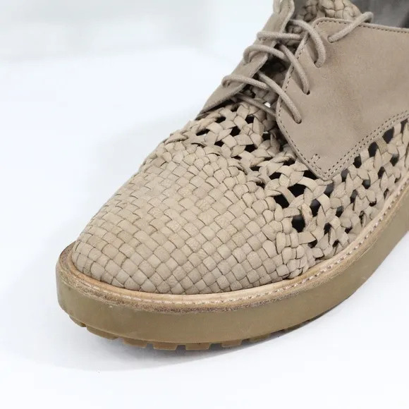 Eileen Fisher Oath Oxford Cap Toe Shoes sz 9 Women Wedge Leather
