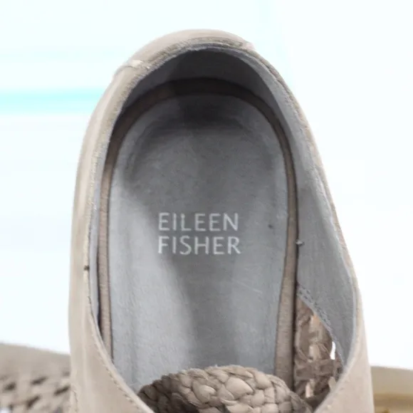 Eileen Fisher Oath Oxford Cap Toe Shoes sz 9 Women Wedge Leather