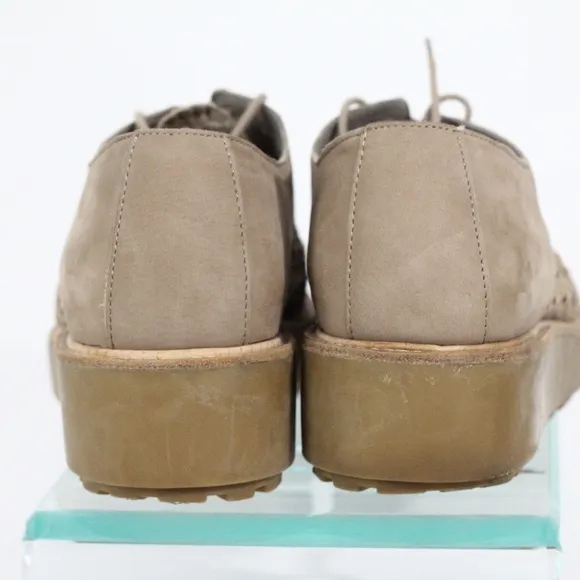 Eileen Fisher Oath Oxford Cap Toe Shoes sz 9 Women Wedge Leather