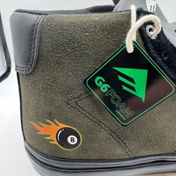 Emerica Winkowski Omen Hi Sneaker Skateboard Shoes Mens Size 9.5 Green Lace‎ Up