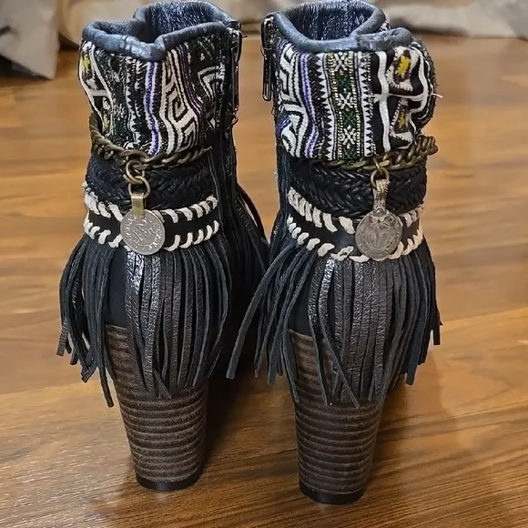 Emonk Ibiza Custom Made High Heel Boho Boots - Size 37