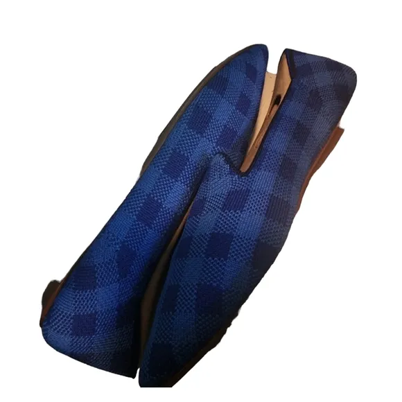 EUC Rothy's Limited Edition Lazuli Gingham Chrck The Point Flat