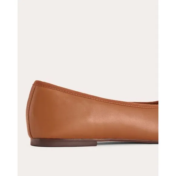 Everlane The Italian Leather Day Ballet Flat Womens 8.5 Toasted Almond Brown NEW