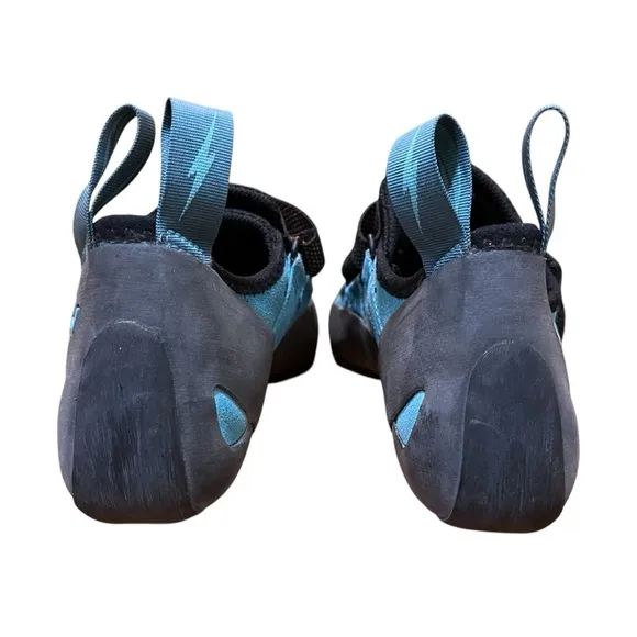 Evolv Blue Gray Climbing Shoes Kira Trax Rubber Performance Sneakers Mountain