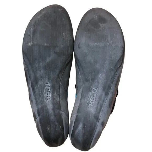 Evolv Blue Gray Climbing Shoes Kira Trax Rubber Performance Sneakers Mountain