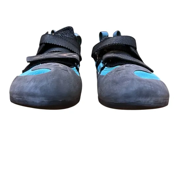 Evolv Blue Gray Climbing Shoes Kira Trax Rubber Performance Sneakers Mountain