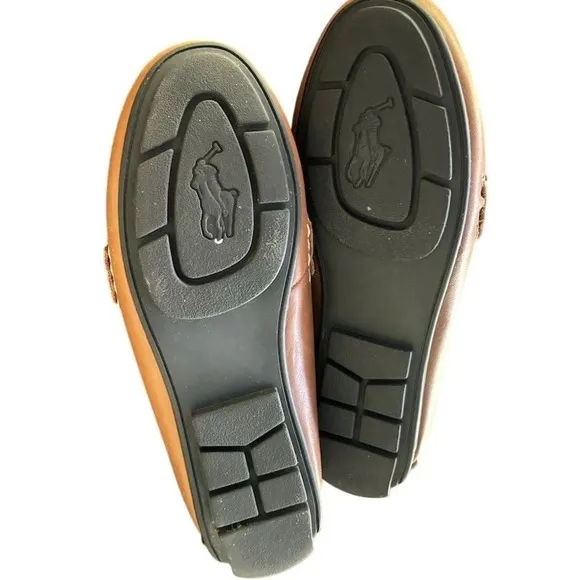 Excellent! Polo Ralph Lauren Boys Penny Loafers Brown Size 3 Dress Shoes