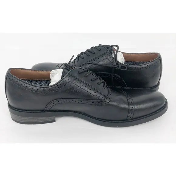 FAIRLANE &amp; SONS Mens Feawin Flex Oxford Shoes 12 Black Stitchfix Leather NWOB