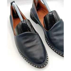 Fast Step ‎ Men Handmade Blue Dark Leather Comfy Shoes Sz40 Made in Turkey US7.5