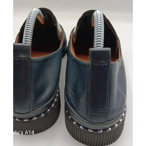 Fast Step ‎ Men Handmade Blue Dark Leather Comfy Shoes Sz40 Made in Turkey US7.5