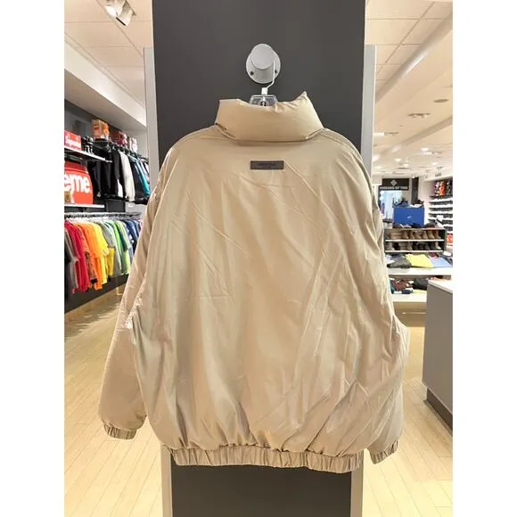 Fear of God FOG Essentials Half-Zip Storm Puffer Jacket Oak Tan / Black 1977