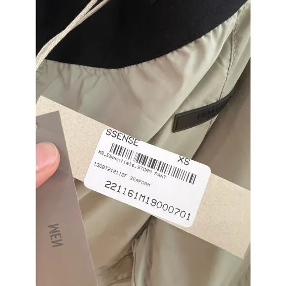 Fear of God FOG Essentials Storm Cargo Poly Pants Seafoam Green / Black Oak