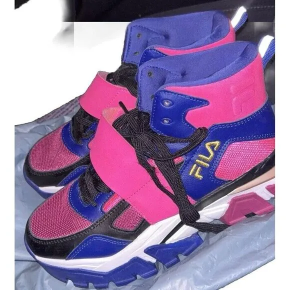 Fila Vittori High Top Pink Purple Black Shoes Women's 7.5 Preowned