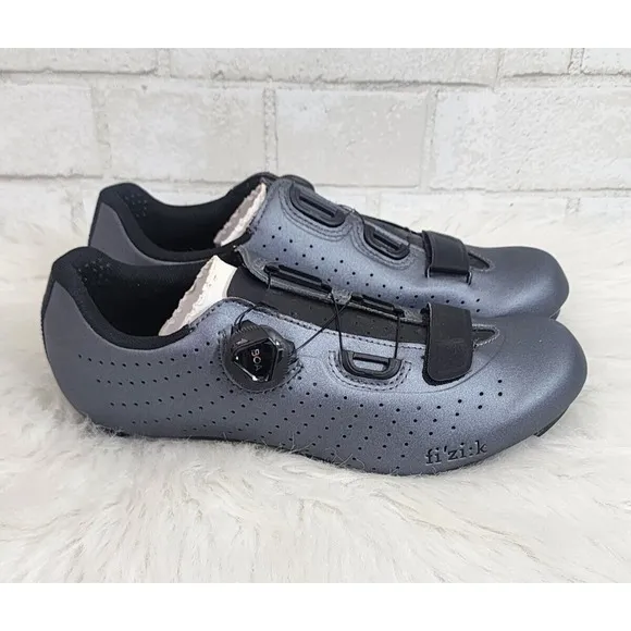 Fizik TEMPO OVERCURVE R5‎ Cycling Shoes Size 6 3/4 Metallic Gun Metal Black
