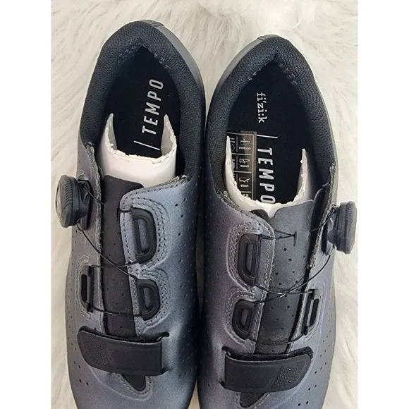 Fizik TEMPO OVERCURVE R5‎ Cycling Shoes Size 6 3/4 Metallic Gun Metal Black
