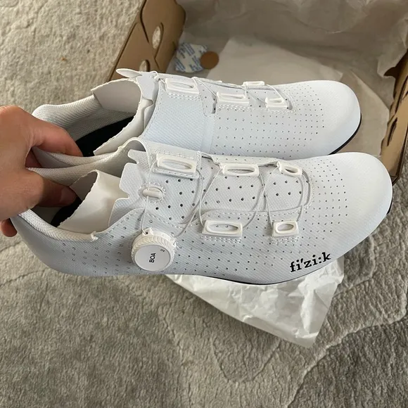 Fizik White Cycling Shoes