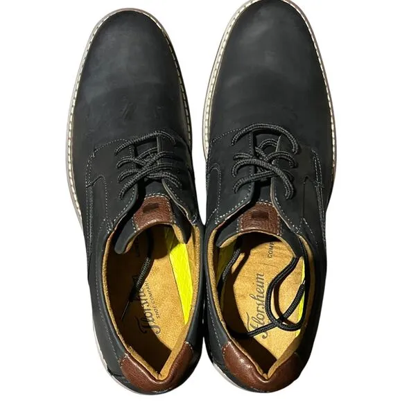 Florsheim Shoes Mens 9.5 Navy Blue Leather Norwalk Plain Toe Oxford Casual