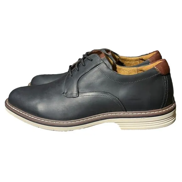 Florsheim Shoes Mens 9.5 Navy Blue Leather Norwalk Plain Toe Oxford Casual