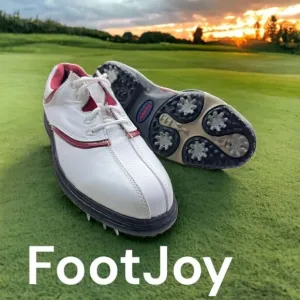 FootJoy FJ Women's Leather Lace Up eComfort Golf Cleats Shoes White Red Size 7M