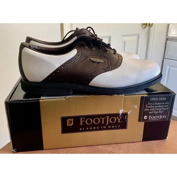 FOOTJOY GOLF SHOES MENS 11.5‎ Medium New Brown / White 57703