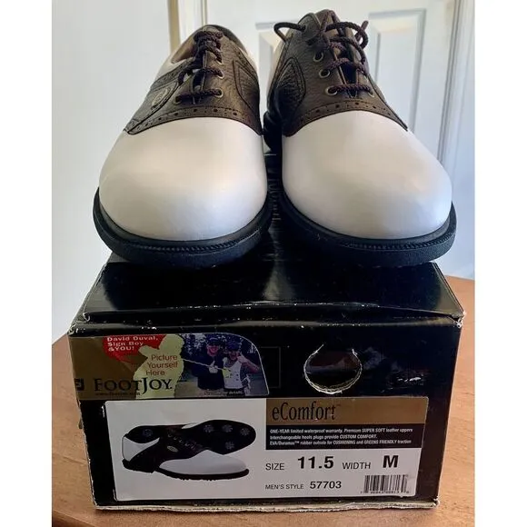 FOOTJOY GOLF SHOES MENS 11.5‎ Medium New Brown / White 57703