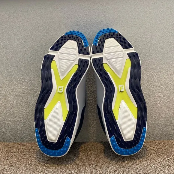 FootJoy Men's Pro|SLX White and Blue Golf Shoes - Size 11