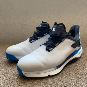 FootJoy Men's Pro|SLX White and Blue Golf Shoes - Size 11