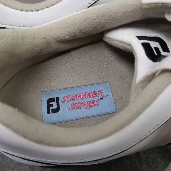 FootJoy Shoes Womens 8.5 Golf Oxford Sneaker Summer Series White Athletic Spikes